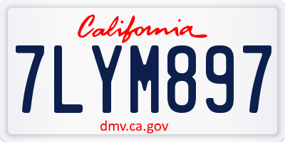CA license plate 7LYM897