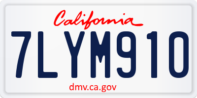 CA license plate 7LYM910