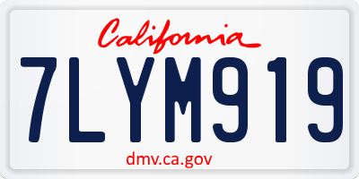 CA license plate 7LYM919