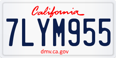CA license plate 7LYM955