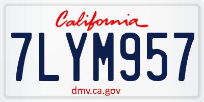 CA license plate 7LYM957