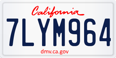 CA license plate 7LYM964