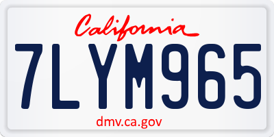 CA license plate 7LYM965