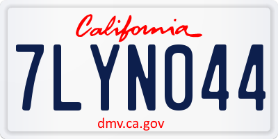 CA license plate 7LYN044