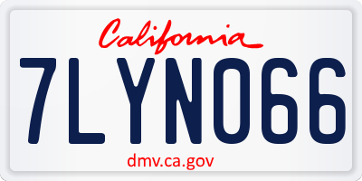 CA license plate 7LYN066
