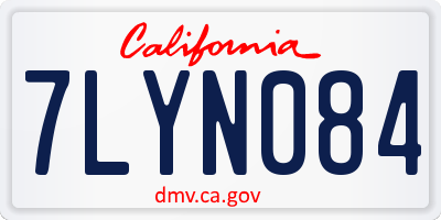 CA license plate 7LYN084