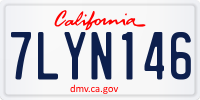 CA license plate 7LYN146