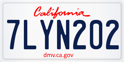 CA license plate 7LYN202