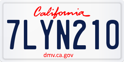CA license plate 7LYN210
