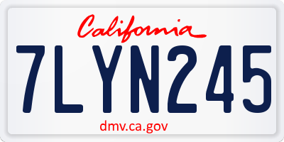 CA license plate 7LYN245