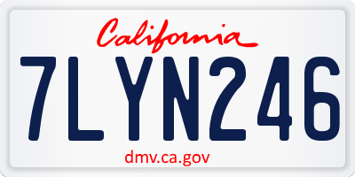 CA license plate 7LYN246
