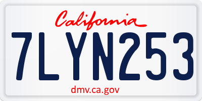 CA license plate 7LYN253