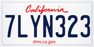 CA license plate 7LYN323