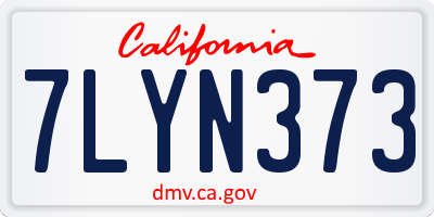 CA license plate 7LYN373