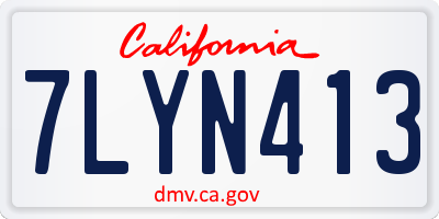 CA license plate 7LYN413