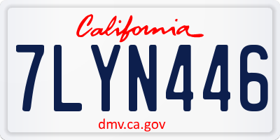 CA license plate 7LYN446