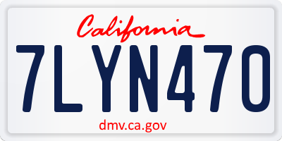 CA license plate 7LYN470