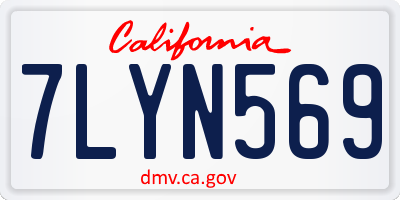 CA license plate 7LYN569