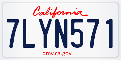 CA license plate 7LYN571