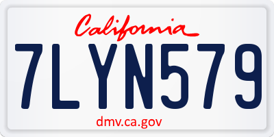 CA license plate 7LYN579