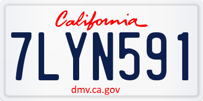 CA license plate 7LYN591