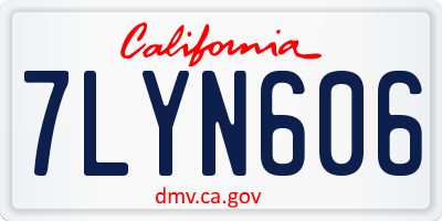 CA license plate 7LYN606