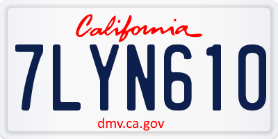 CA license plate 7LYN610