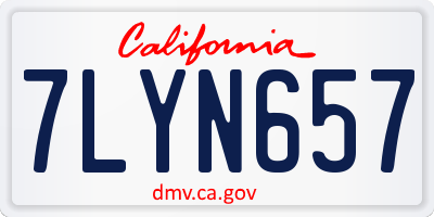 CA license plate 7LYN657