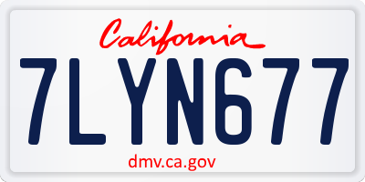 CA license plate 7LYN677