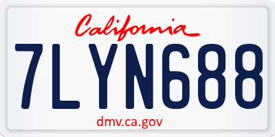 CA license plate 7LYN688