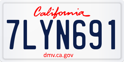 CA license plate 7LYN691