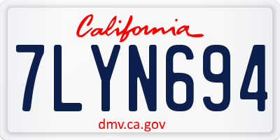 CA license plate 7LYN694
