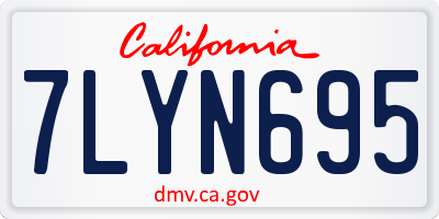 CA license plate 7LYN695