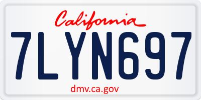 CA license plate 7LYN697