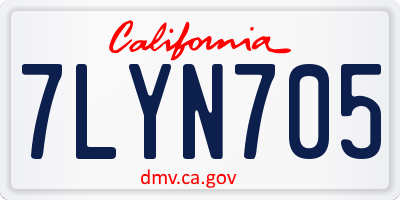 CA license plate 7LYN705