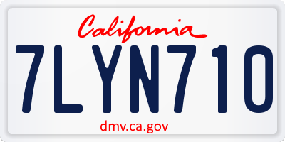 CA license plate 7LYN710