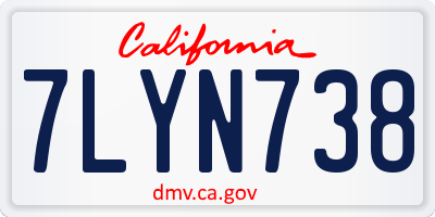 CA license plate 7LYN738