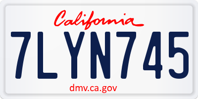 CA license plate 7LYN745