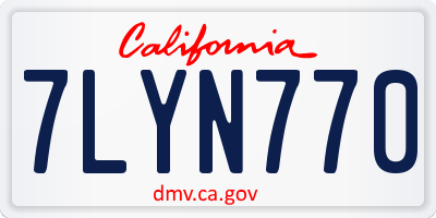 CA license plate 7LYN770