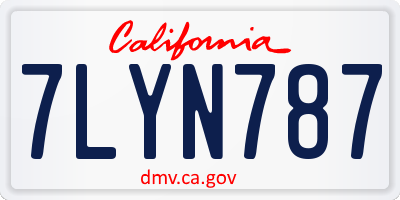 CA license plate 7LYN787