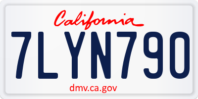 CA license plate 7LYN790