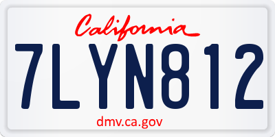 CA license plate 7LYN812