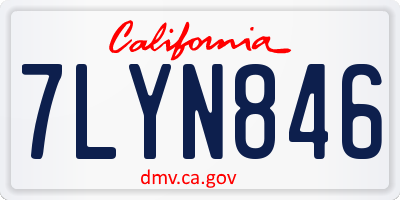 CA license plate 7LYN846