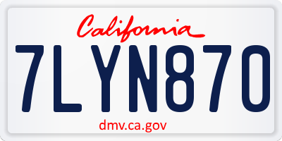 CA license plate 7LYN870