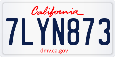 CA license plate 7LYN873