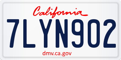 CA license plate 7LYN902