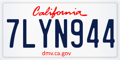 CA license plate 7LYN944