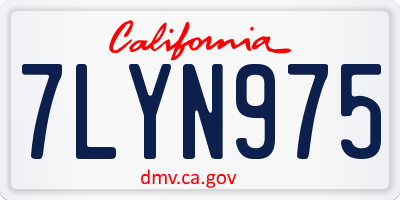 CA license plate 7LYN975