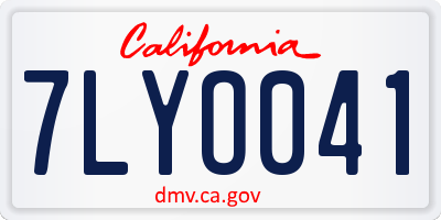 CA license plate 7LYO041