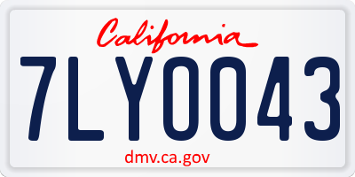 CA license plate 7LYO043